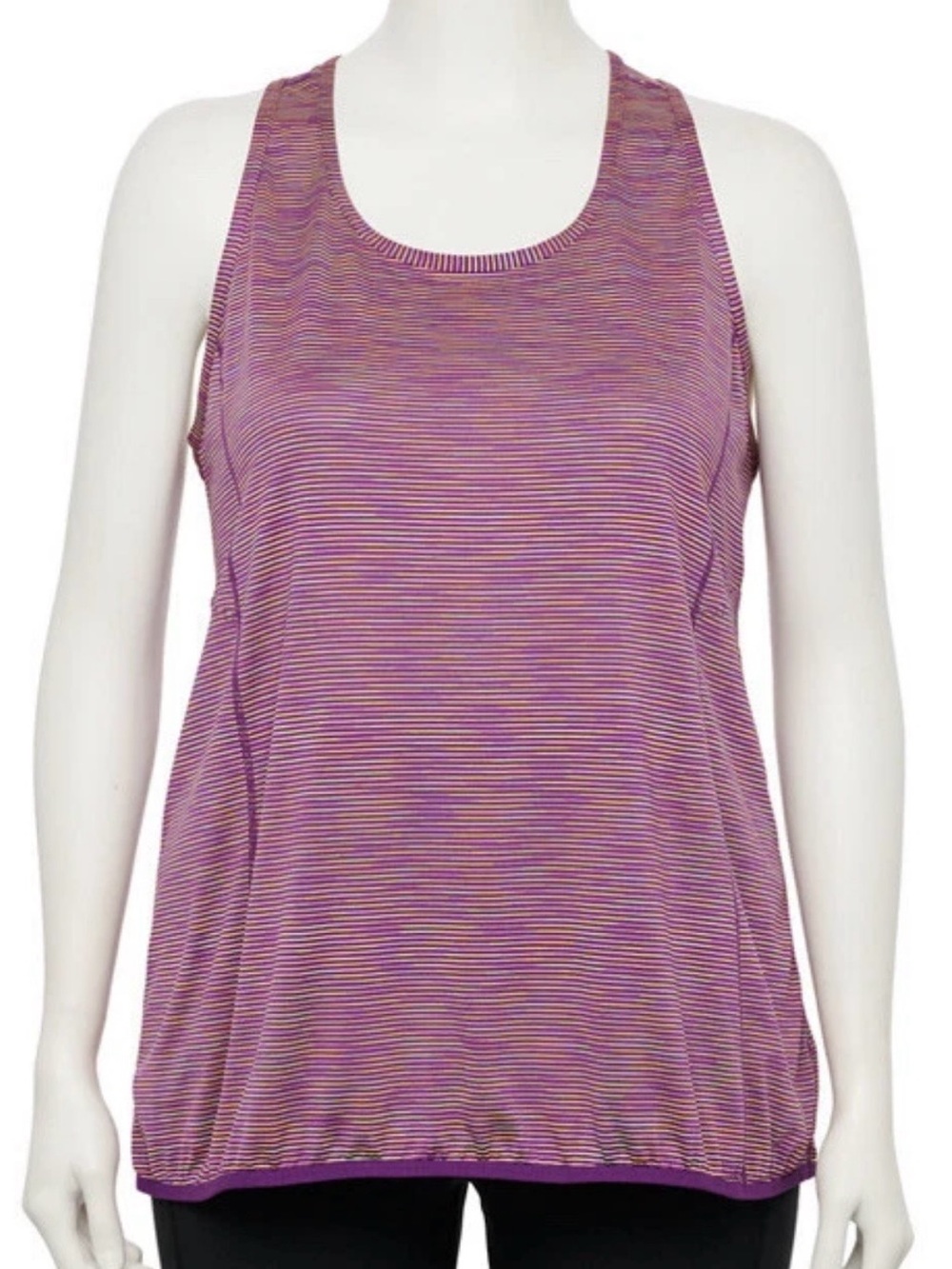 Womens 4X 3X Tek Gear open back Tank top wicking banded hem stretch spacedye NEW